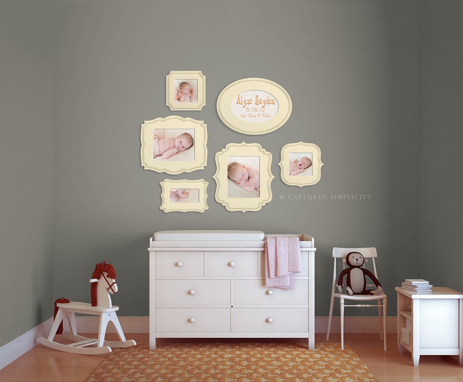 ideas for displaying photos in baby nursery Organic Bloom Frames