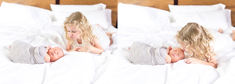 Newborn with Sibling Photographs Houston TX